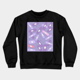 Purple and Pink Bandages Crewneck Sweatshirt